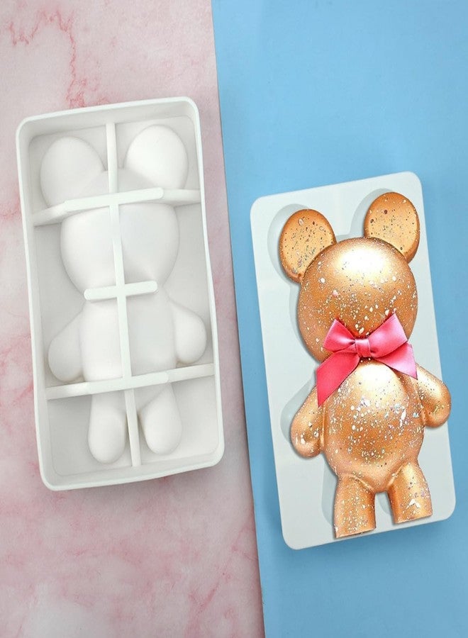 mostsom Big Size Bear Silicone Mold Fondant Molds DIY Cake Decorating Tools Sugarcrafts Clay Chocolate Molds Baking Tools (Bear J_7.84X5.24X1.68 inch) - Image 3