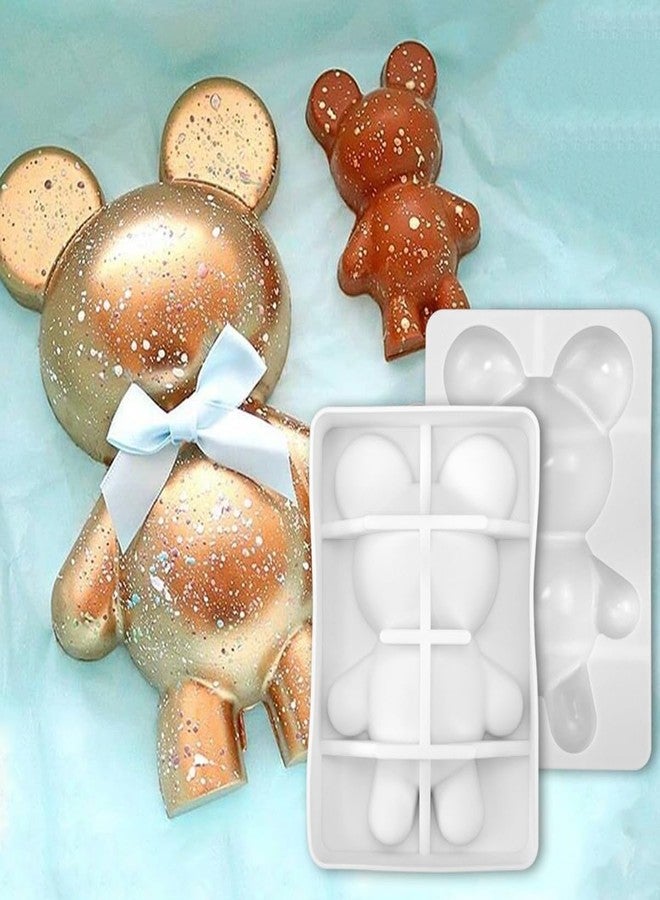 mostsom Big Size Bear Silicone Mold Fondant Molds DIY Cake Decorating Tools Sugarcrafts Clay Chocolate Molds Baking Tools (Bear J_7.84X5.24X1.68 inch) - Image 4