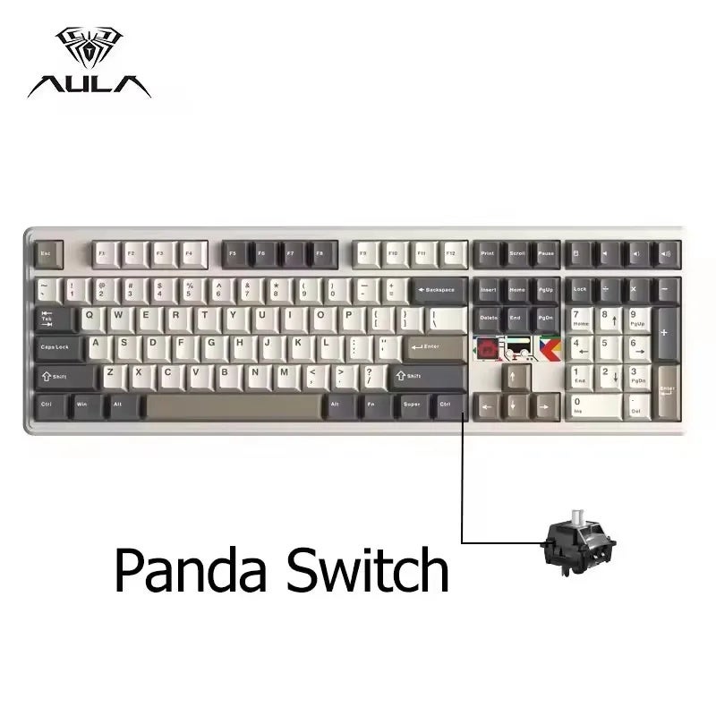 Aula F108 Pro V2 Mechanical Gaming Keyboard, Tri-Mode, 100% Layout, RGB Backlight, Hot-Swap Keycaps, for PC Esports - Image 1