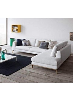 Al Home 4 Seater L-shape Sofa velvet 200x300x80 Cm - White  - Image 1