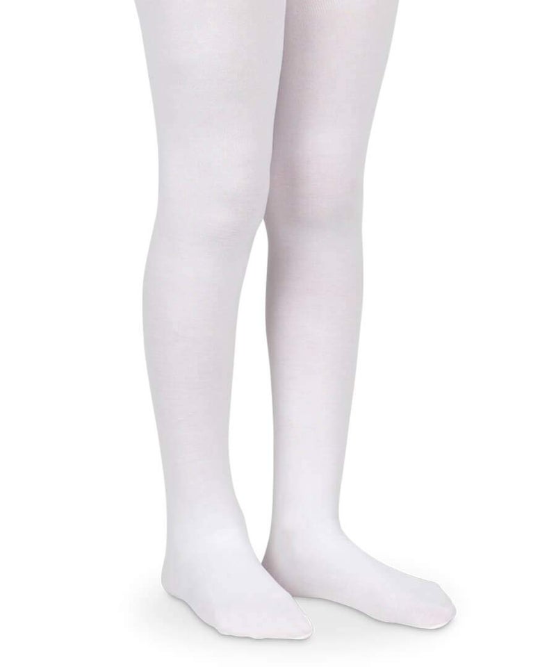 Jefferies Socks Little Girls' Pima Cotton Tights, White, 10-14 Years - Image 2