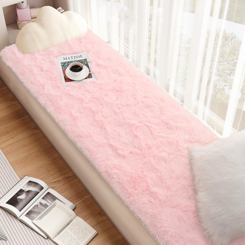 Terrug Tergipluffy Runner Brug for Bedroom Room 2x6 Pink Area Pruck سجادة قابلة للغسل - Image 3