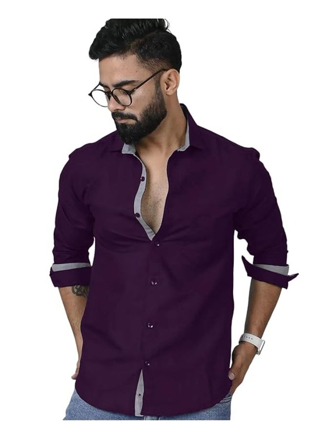 Pinkmint store Mens Long Sleeve Button Down Shirt for Men Collared Casual Formal Soild Shirt XL - Image 1