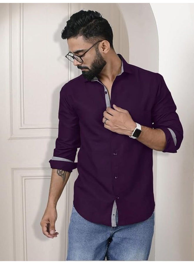 Pinkmint store Mens Long Sleeve Button Down Shirt for Men Collared Casual Formal Soild Shirt XL - Image 3