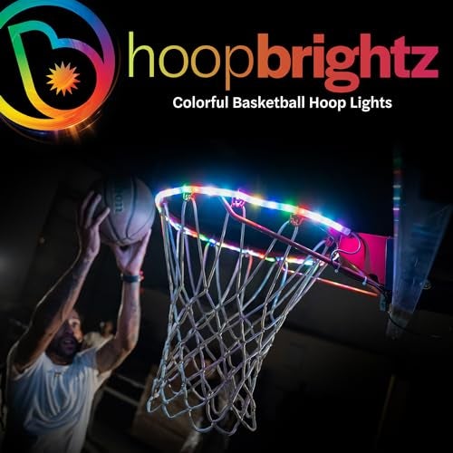 Brightz HoopBrightz LED Basketball Hoop Light - Basketball Gifts for Boys 10 8 12 14 - Light Up Basketball Hoop for Kids - Basketball Accessories for Boys - Outdoor Summer Fun Games for All Ages - Image 2