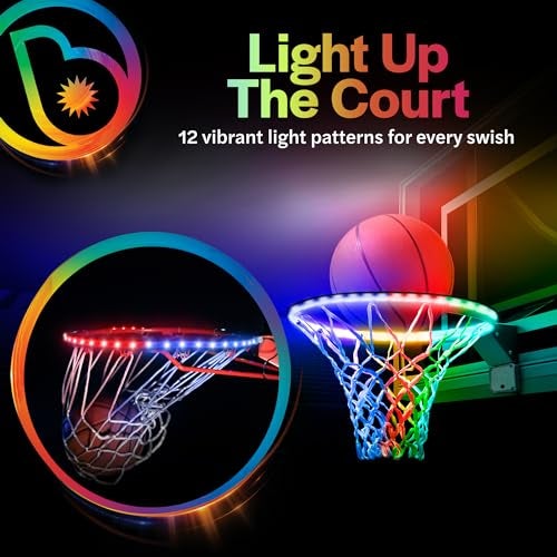 Brightz HoopBrightz LED Basketball Hoop Light - Basketball Gifts for Boys 10 8 12 14 - Light Up Basketball Hoop for Kids - Basketball Accessories for Boys - Outdoor Summer Fun Games for All Ages - Image 3