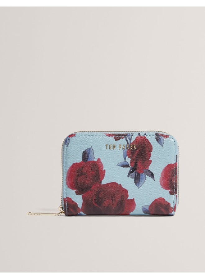 Ted Baker Small Rose Print Zip Around Purse - Image 1