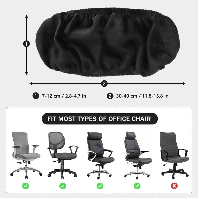 FORCHEER Office Chair Armrest Covers 12-15 Inch Velvet Elastic Black Arm Rest Covers for Desk Computer Chairs Washable - Image 3