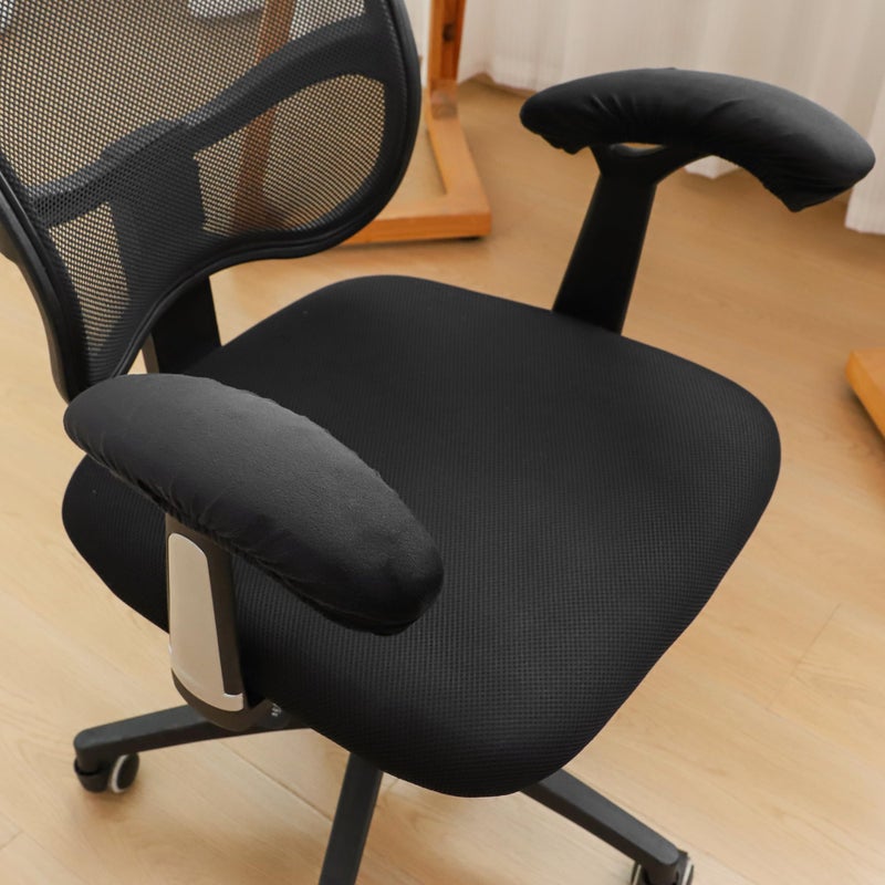 FORCHEER Office Chair Armrest Covers 12-15 Inch Velvet Elastic Black Arm Rest Covers for Desk Computer Chairs Washable - Image 5