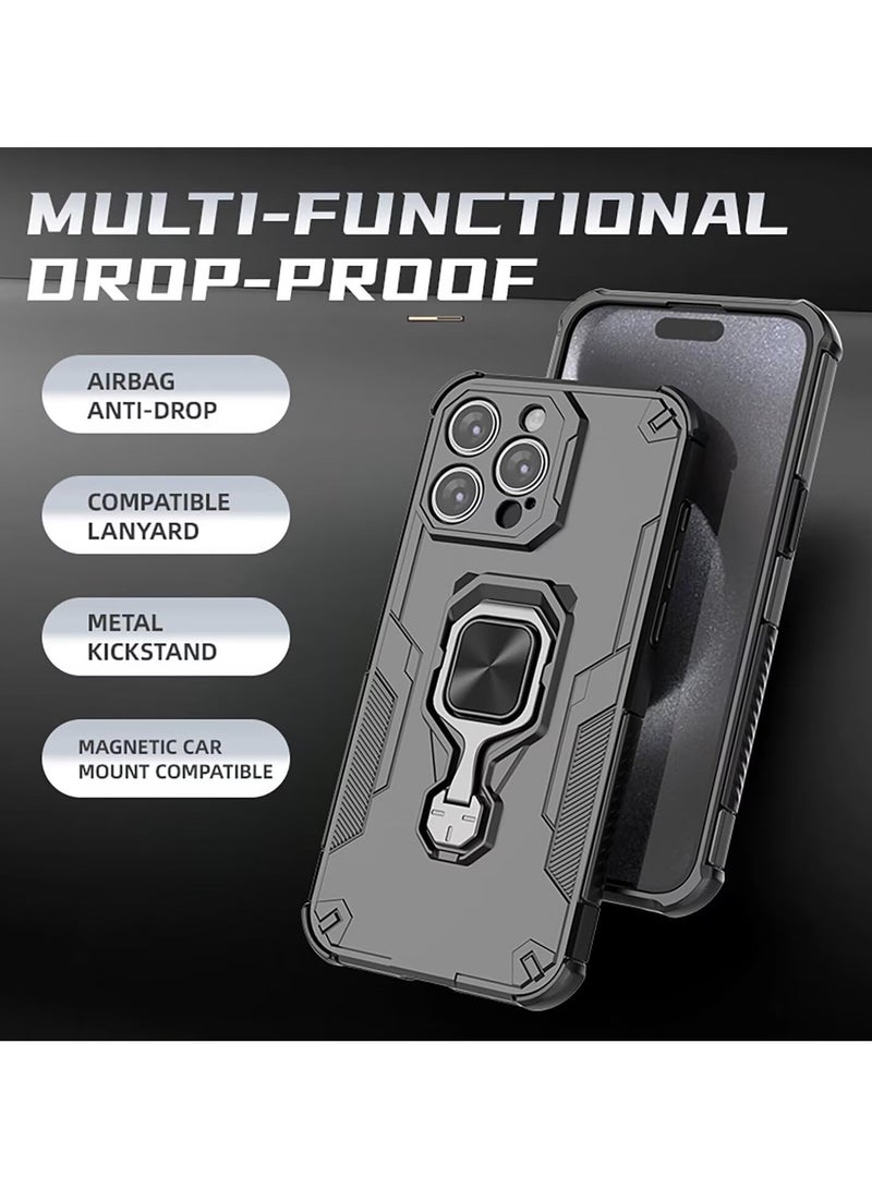 General Case Compatible with Honor 400 Pro 5G Magnetic Case with Metal Ring Holder Non-slip and Air Cushion Protective Cover for Honor 400 Pro  - Image 4
