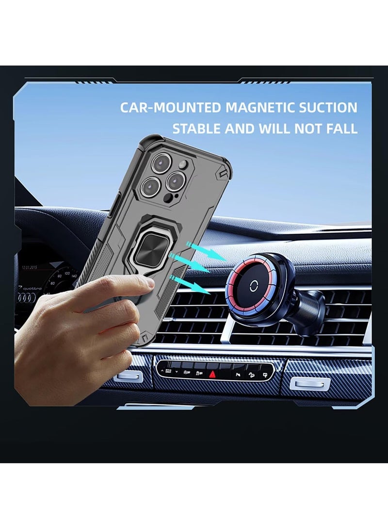 General Case Compatible with Honor 400 Pro 5G Magnetic Case with Metal Ring Holder Non-slip and Air Cushion Protective Cover for Honor 400 Pro  - Image 2