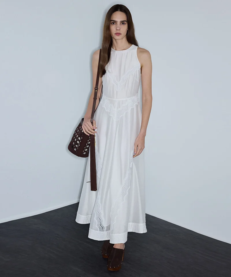 ابيكول Lace-Trimmed Dress