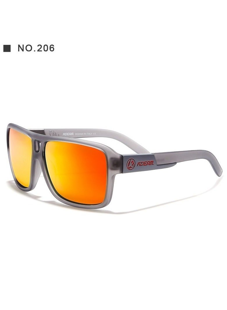 kdeam New square sports polarized sunglasses for Instagram trends, large-frame cycling glasses with dazzling colors from Europe and America, polarized lenses, fashionable sunglasses for both men and women - Image 1