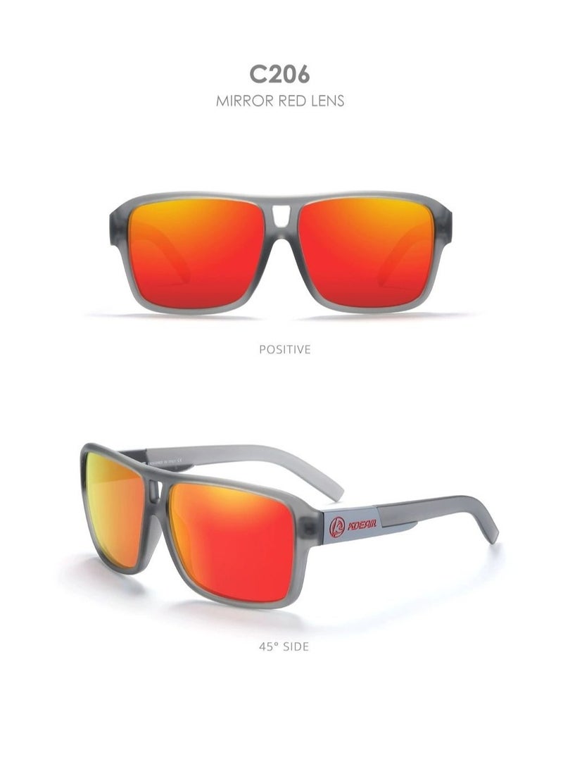 kdeam New square sports polarized sunglasses for Instagram trends, large-frame cycling glasses with dazzling colors from Europe and America, polarized lenses, fashionable sunglasses for both men and women - Image 4