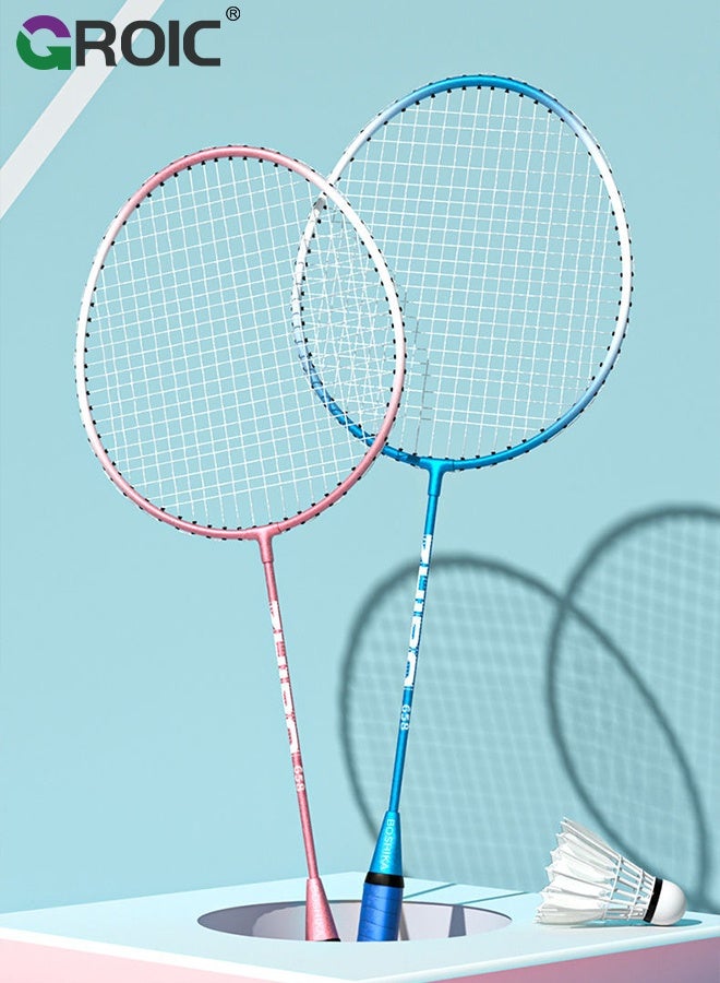 GROIC مجموعة مضارب الريشة للأطفال والآباء 9 قطع، مدرب الريشة، معدات تدريب الريشة مع 4 مضارب ريشة، 3 كرات ريشة، 2 حقيبة حمل - Image 2