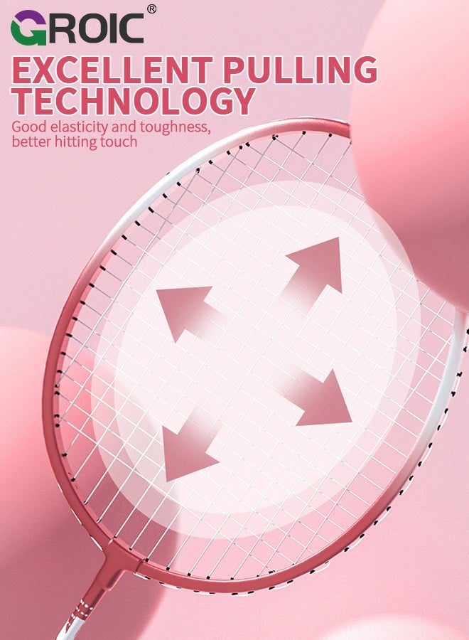 GROIC مجموعة مضارب الريشة للأطفال والآباء 9 قطع، مدرب الريشة، معدات تدريب الريشة مع 4 مضارب ريشة، 3 كرات ريشة، 2 حقيبة حمل - Image 4
