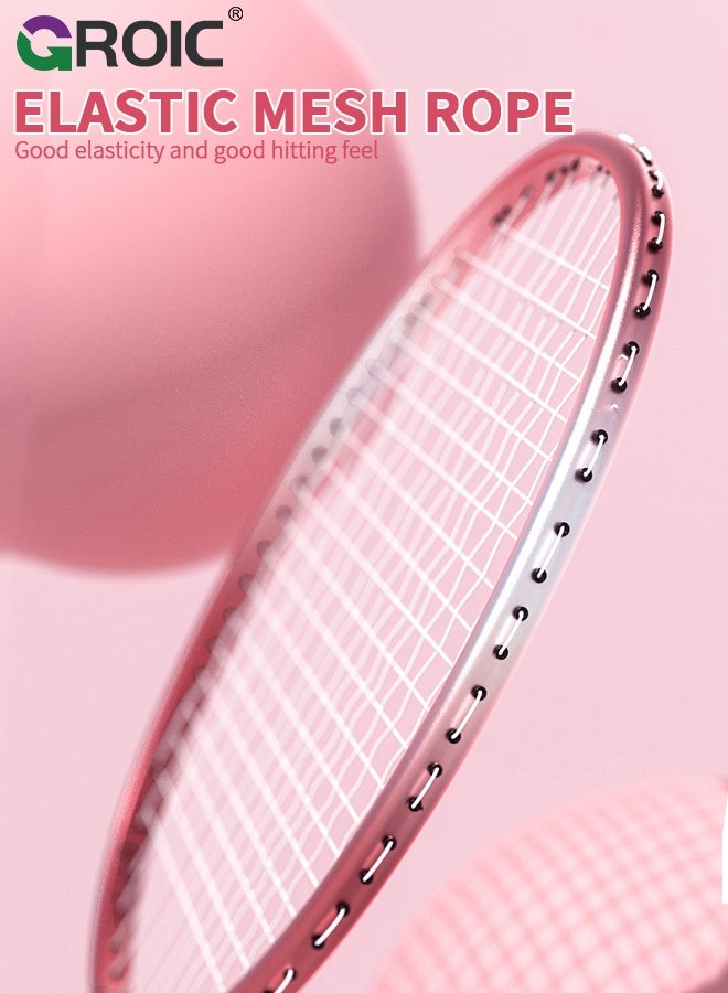 GROIC مجموعة مضارب الريشة للأطفال والآباء 9 قطع، مدرب الريشة، معدات تدريب الريشة مع 4 مضارب ريشة، 3 كرات ريشة، 2 حقيبة حمل - Image 5