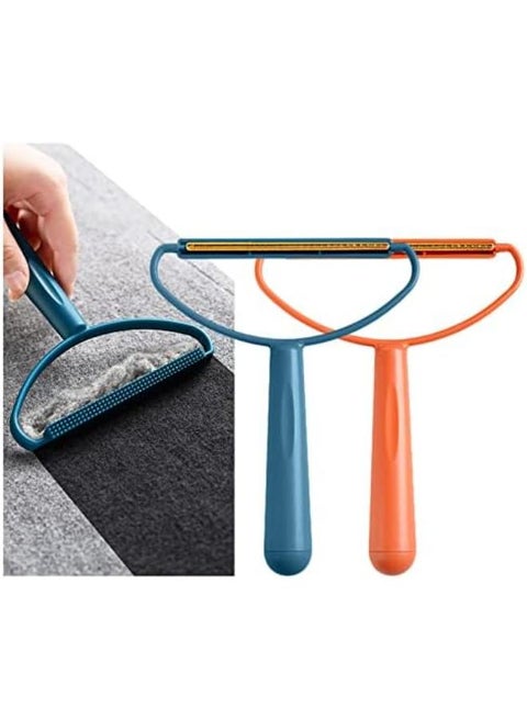 Glumes Portable Lint Remover, Lint Roller, Manual Double Sided Clothes Fuzz Shaver, Reusable Lint Cleaner For Removing Dust Pet Hair From Carpet, Clothing And Furniture 1 Pack (Blue)