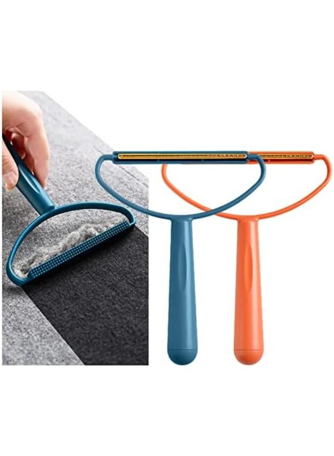 Glumes Portable Lint Remover, Lint Roller, Manual Double Sided Clothes Fuzz Shaver, Reusable Lint Cleaner For Removing Dust Pet Hair From Carpet, Clothing And Furniture 1 Pack (Blue) - Image 1