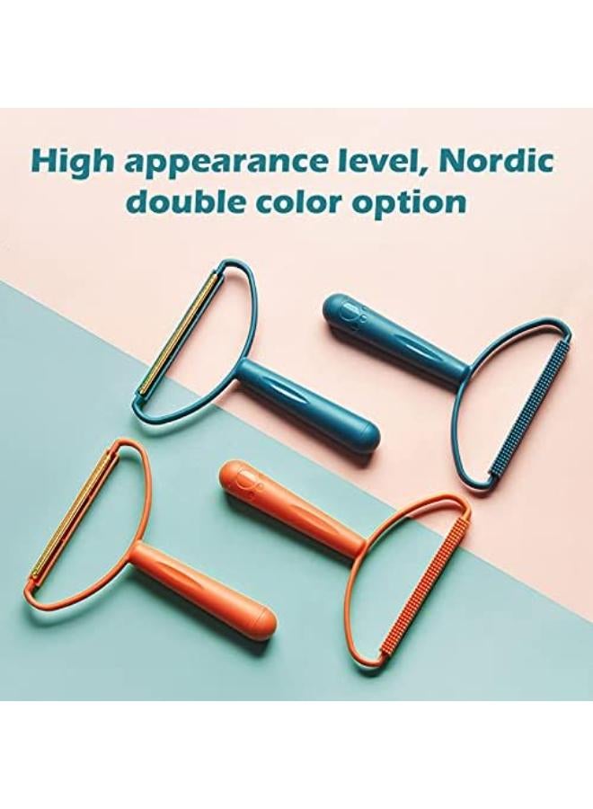 Glumes Portable Lint Remover, Lint Roller, Manual Double Sided Clothes Fuzz Shaver, Reusable Lint Cleaner For Removing Dust Pet Hair From Carpet, Clothing And Furniture 1 Pack (Blue) - Image 5