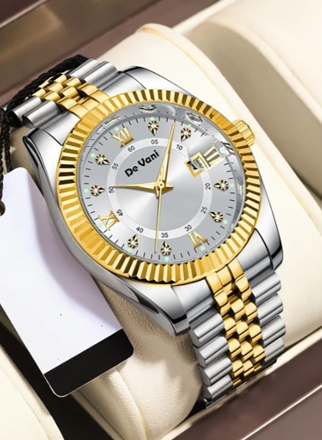 دي فاني ساعة يد للرجال من دي فاني ستانلس ستيل أنالوج بعقارب - Image 1