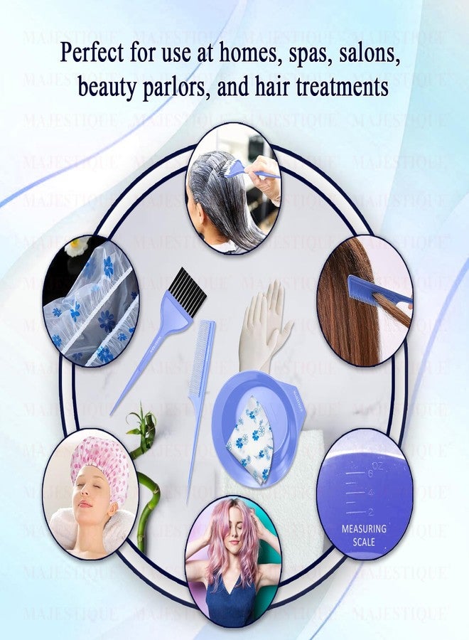 MAJESTIQUE Professional Use Coloring Dyeing Kit – Hair Dye Brush, Tail Comb, Mixing Bowl, Gloves & Cape – Hair Coloring Tools for Bleach, Dye & Root Touch-Up- Unisex (5 Pieces) - Image 5