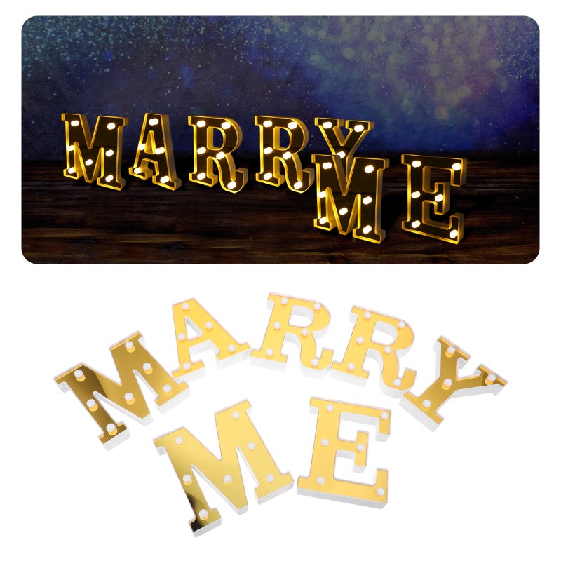 1 Set of MARRY ME Letter Design Lamp Wedding Proposal Decoration Lamp - Image 4