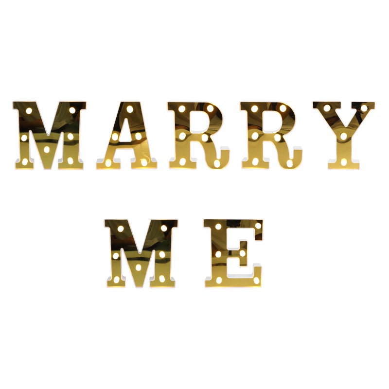 1 Set of MARRY ME Letter Design Lamp Wedding Proposal Decoration Lamp - Image 1