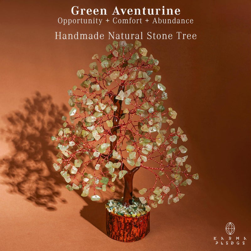 KARMAPLEDGE Crystal Tree of Life Green Aventurine Healing Crystal Trees for Home & Office Decoration  Handmade Bonsai Trees for Positive Energy  Money  Good Luck  Christmas Decor  Birthday Gifts for Women  Mom - Image 2
