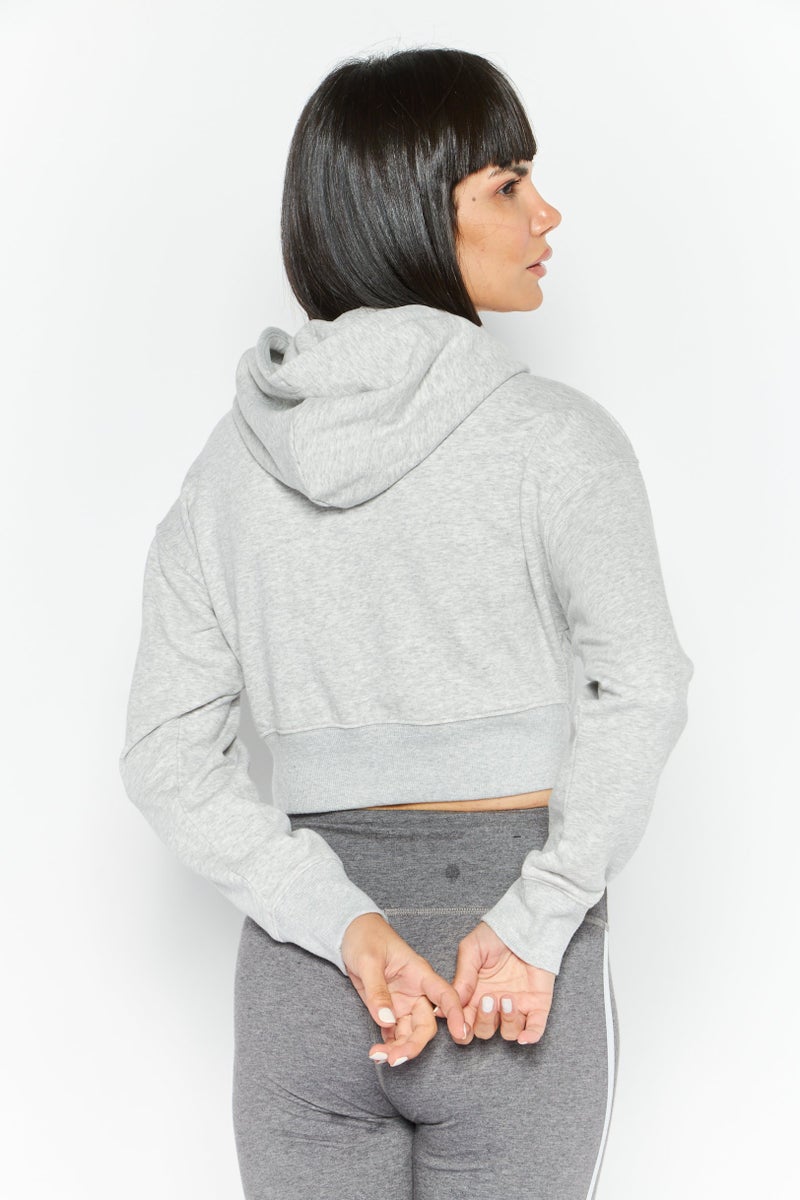 PUMA Women Relaxed Fit Long Sleeve Outdoor Sweatshirt, Grey Heather  - Image 3