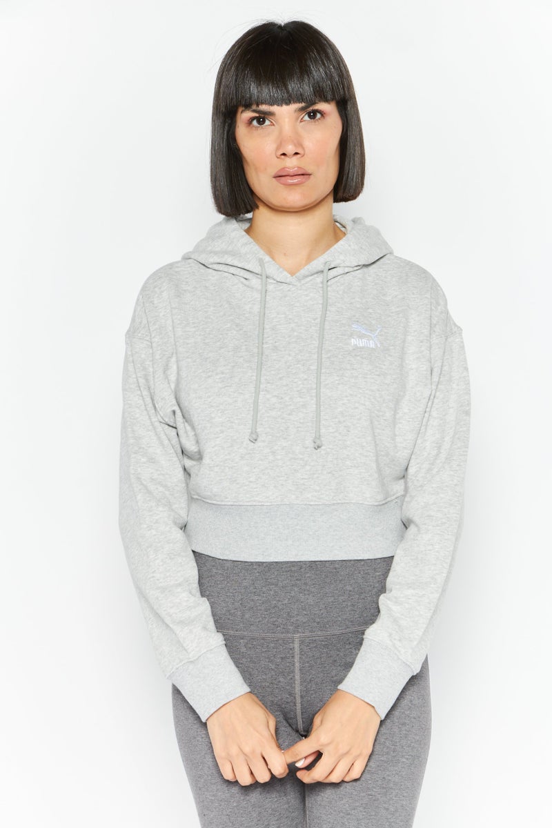 PUMA Women Relaxed Fit Long Sleeve Outdoor Sweatshirt, Grey Heather  - Image 1