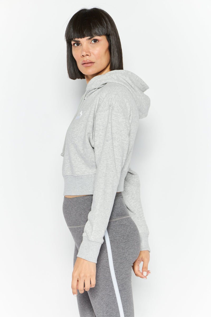 PUMA Women Relaxed Fit Long Sleeve Outdoor Sweatshirt, Grey Heather  - Image 2