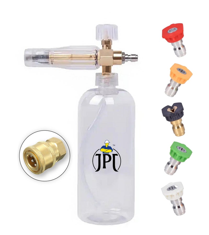 JPT Heavy Duty Professional Foam Canon Snow Lance With 5 Pcs Spray Nozzle Set Compatible With JPT Starq Agaro Shakti - Image 1