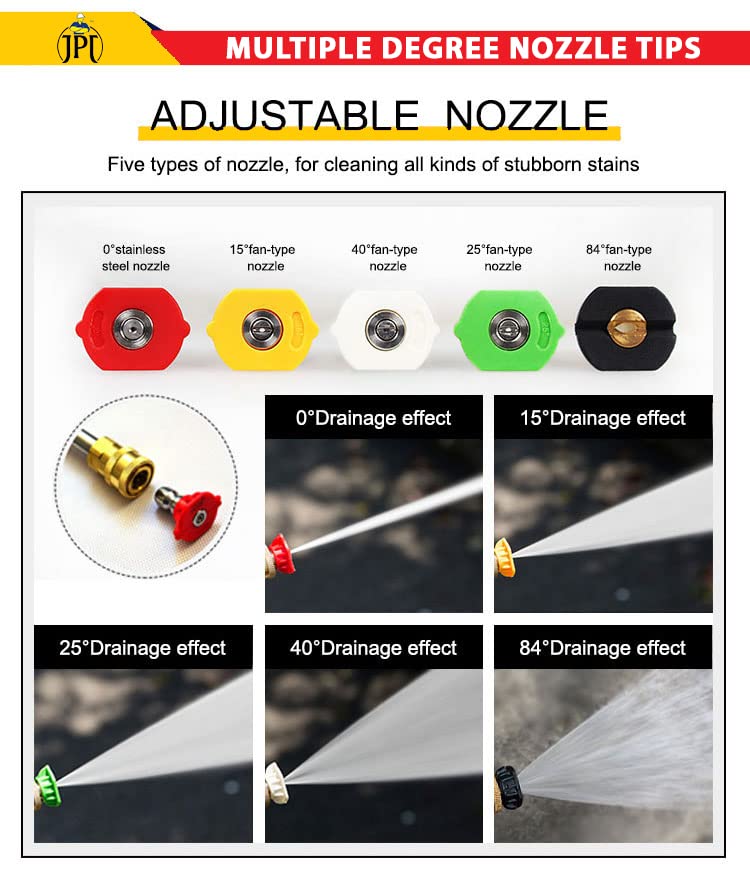 JPT Heavy Duty Professional Foam Canon Snow Lance With 5 Pcs Spray Nozzle Set Compatible With JPT Starq Agaro Shakti - Image 5