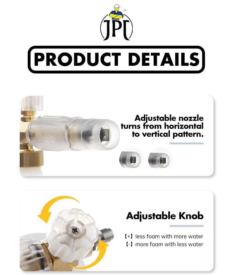 JPT Heavy Duty Professional Foam Canon Snow Lance With 5 Pcs Spray Nozzle Set Compatible With JPT Starq Agaro Shakti - Image 4