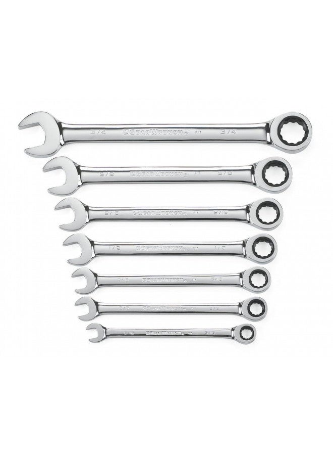 GEARWRENCH 7 Pc. 12 Point Ratcheting Combination SAE Wrench Set - 9317