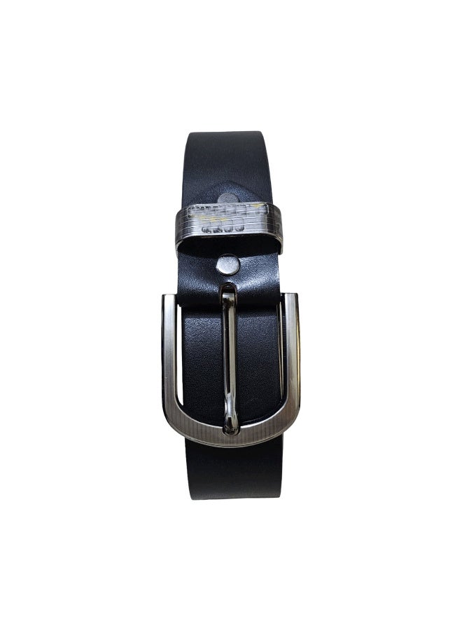 CAT Men's Handmade Genuine Leather Belt, Made in India, Black - Image 2