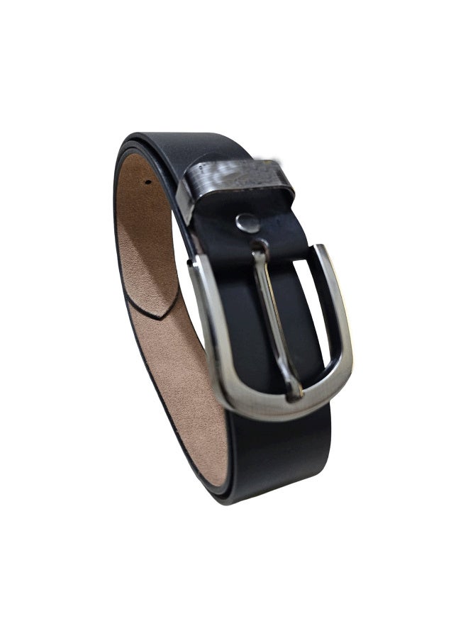 CAT Men's Handmade Genuine Leather Belt, Made in India, Black - Image 1