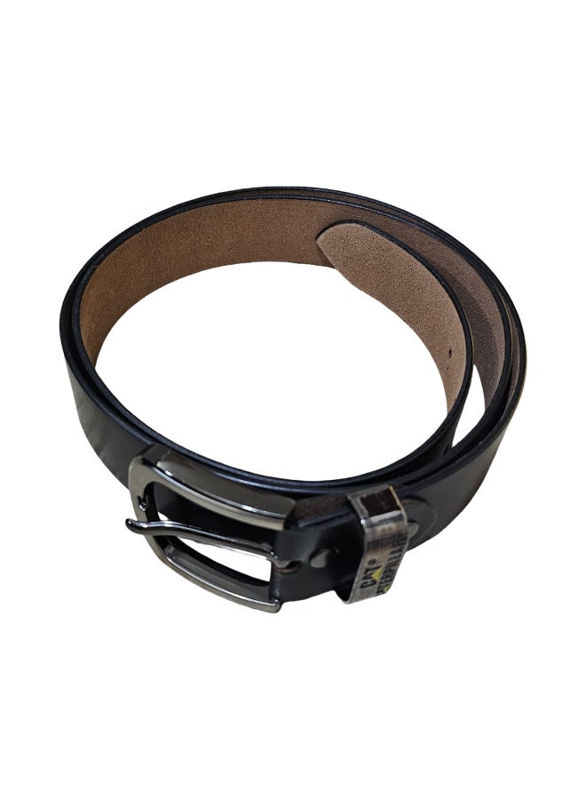 CAT Men's Handmade Genuine Leather Belt, Made in India, Black - Image 3