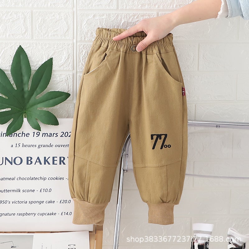 Children'S Clothing Boys' Cargo Sweatpants New Stylish Kids' Pants Spring 77 Casual Pants Pure Cotton Pants - Image 5