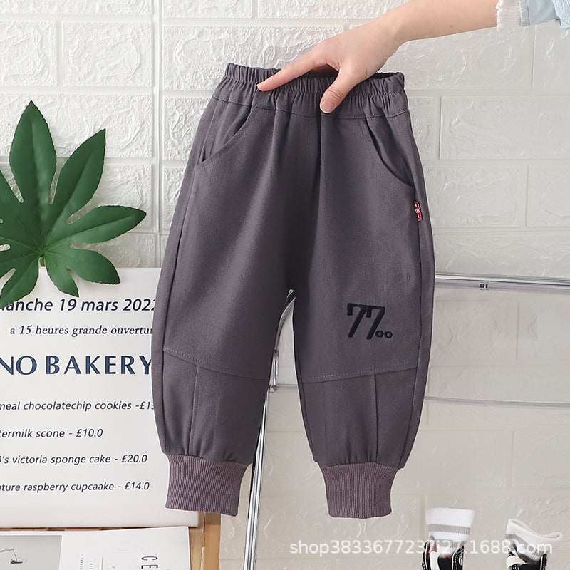 Children'S Clothing Boys' Cargo Sweatpants New Stylish Kids' Pants Spring 77 Casual Pants Pure Cotton Pants - Image 4