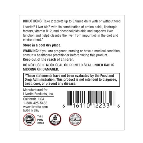 Liverite Liver Aid 60 Tablets, Supports Healthy Liver Function, Physical Energy and Vitality. - Image 3