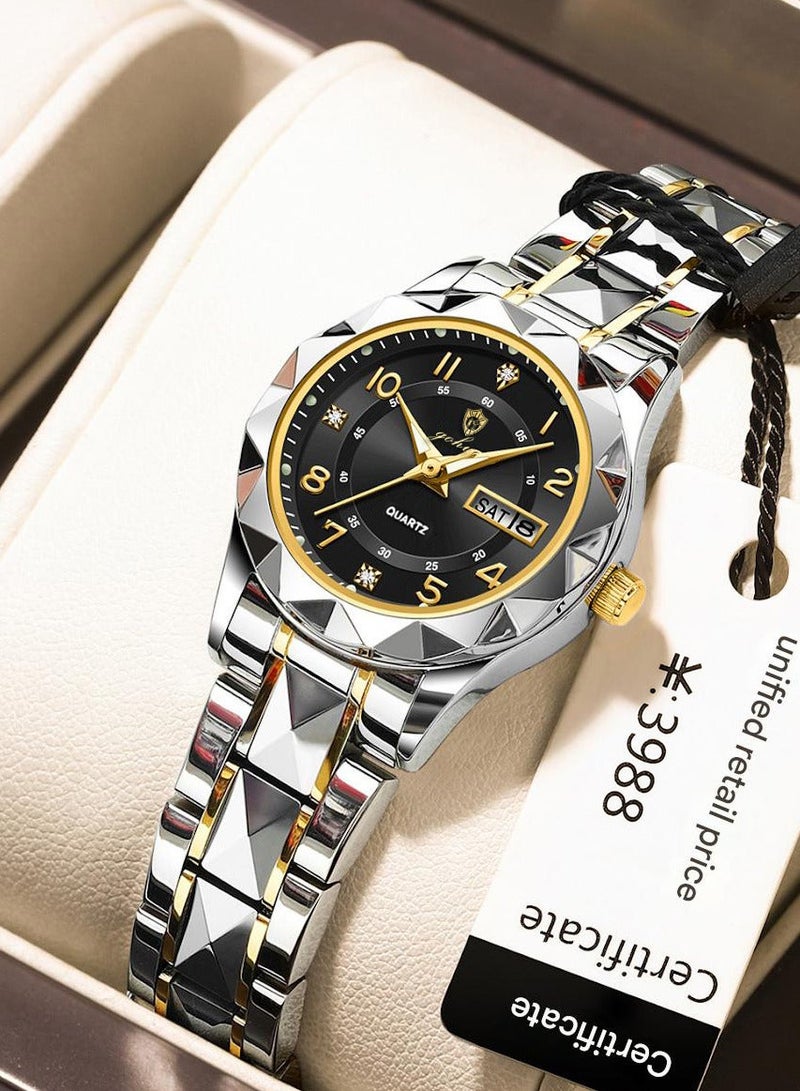 GOHUOS Women's Watch, Top Brand Luxury Stainless Steel Band Waterproof Luminous Analog Quartz Ladies Classic Wrist Watch - 27mm - Mother or Girlfriend Gift - Image 1