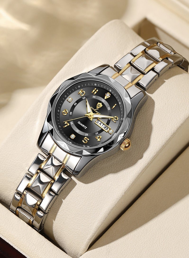 GOHUOS Women's Watch, Top Brand Luxury Stainless Steel Band Waterproof Luminous Analog Quartz Ladies Classic Wrist Watch - 27mm - Mother or Girlfriend Gift - Image 4