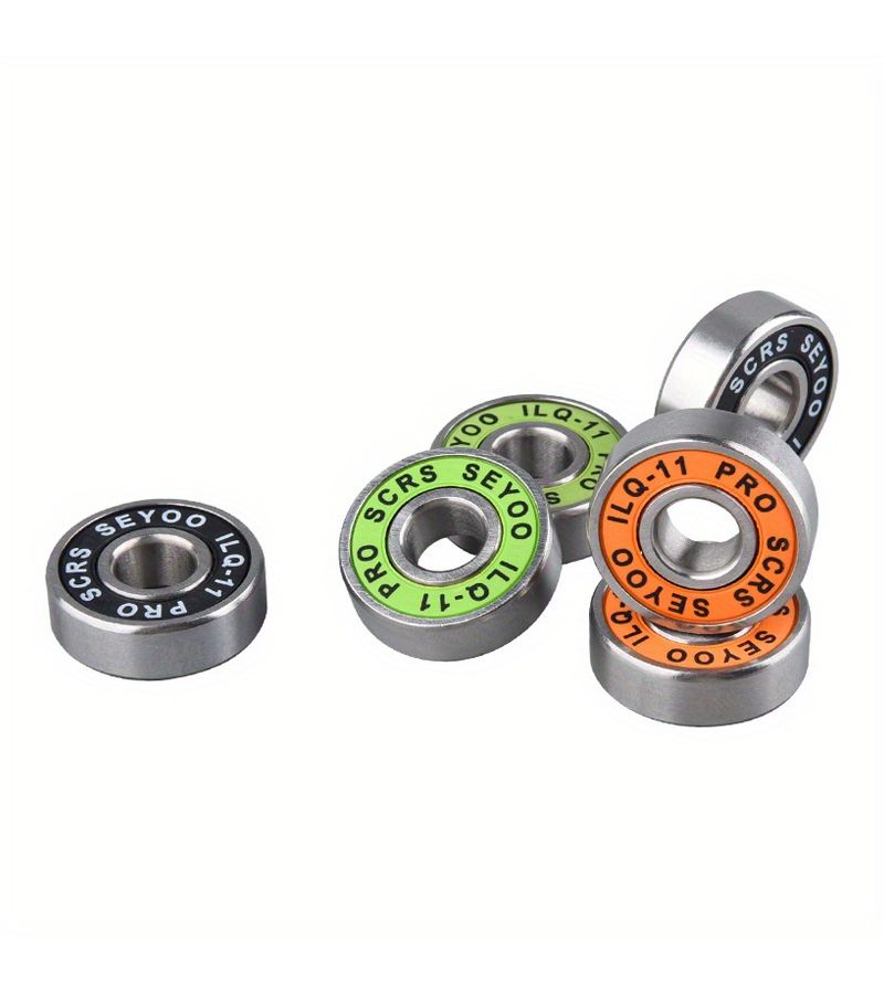 Orange ILQ11 Bearings 8Pcs for Skateboard Longboard Roller Skates Low Noise - Image 4