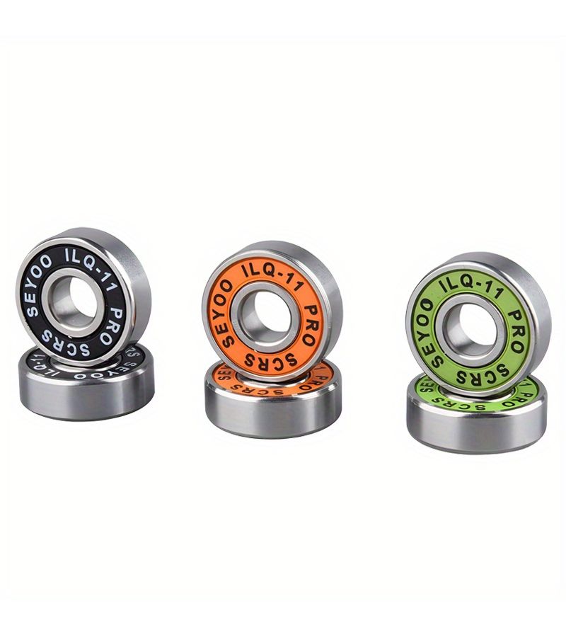 Orange ILQ11 Bearings 8Pcs for Skateboard Longboard Roller Skates Low Noise - Image 5