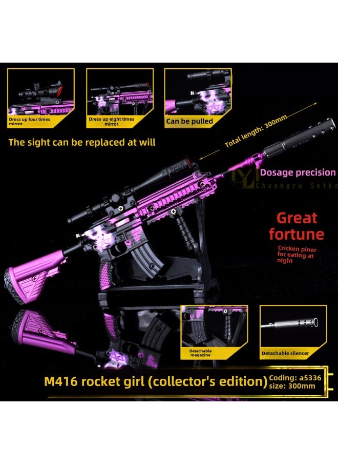 Peace Elite Alloy Simulation Model Gun AWM Eat Chicken AKMM24 Assembly Toy Gun Mold Hand-Color:AKM Shadow Attack  - Image 4