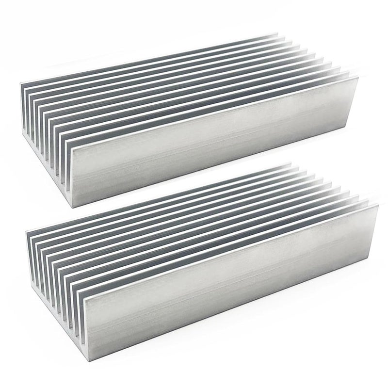 REES52 Aluminum Heatsink 100 x 40 x 8mm Heat Sink Chipset Diffusion Cooling Fin Comb Heat Sinks Cooler for LED Peltier Thermal Module Tec1-12706 High Power Amplifier - Pack of 2 - Image 1