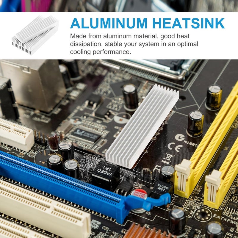 REES52 Aluminum Heatsink 100 x 40 x 8mm Heat Sink Chipset Diffusion Cooling Fin Comb Heat Sinks Cooler for LED Peltier Thermal Module Tec1-12706 High Power Amplifier - Pack of 2 - Image 5