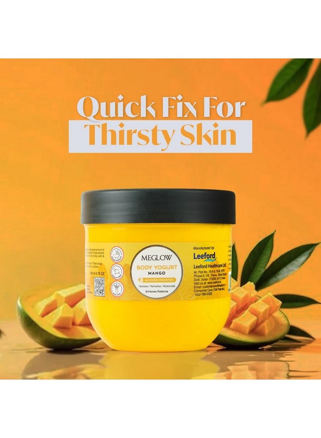 Meglow Mango Body Yogurt for Intense Hydration & Deep Nourishment | Lightweight, Non-Greasy & Fast-Absorbing | For Soft & Supple Skin- 200ml - Image 2